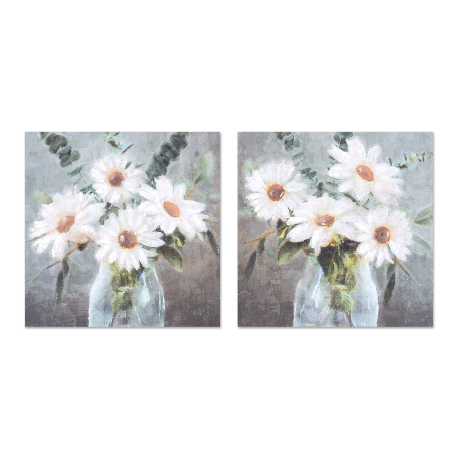 Daisy Bouquet Style A And B Set Of 2 By Nina Blue Wall Art Print 8510