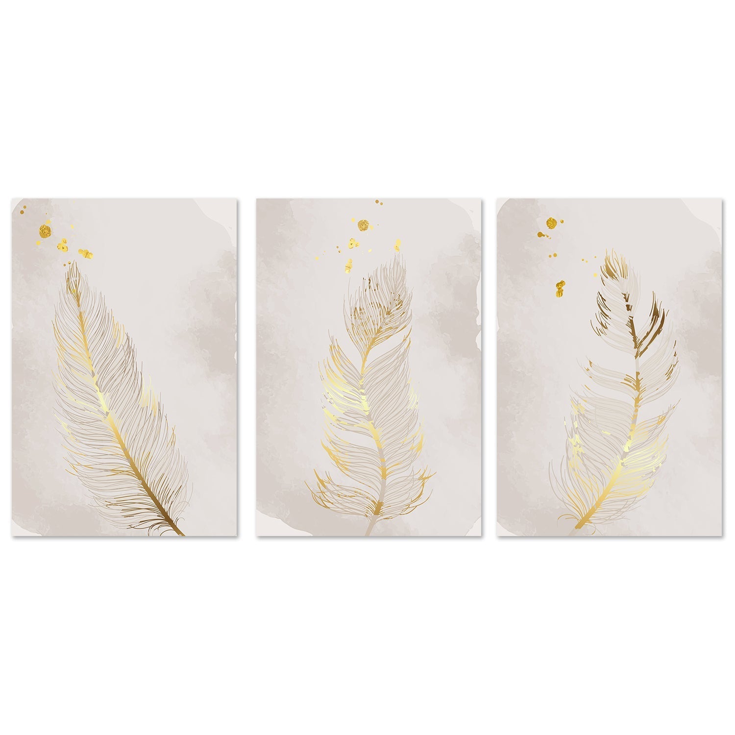 Gold Tipped Feathers Art: Canvas Prints, Frames & Posters