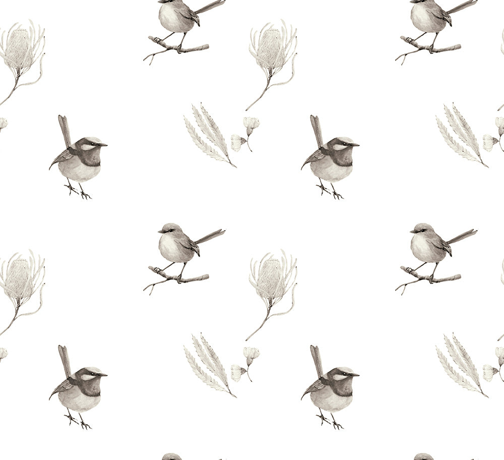 Blue Wren, Style B, Wallpaper