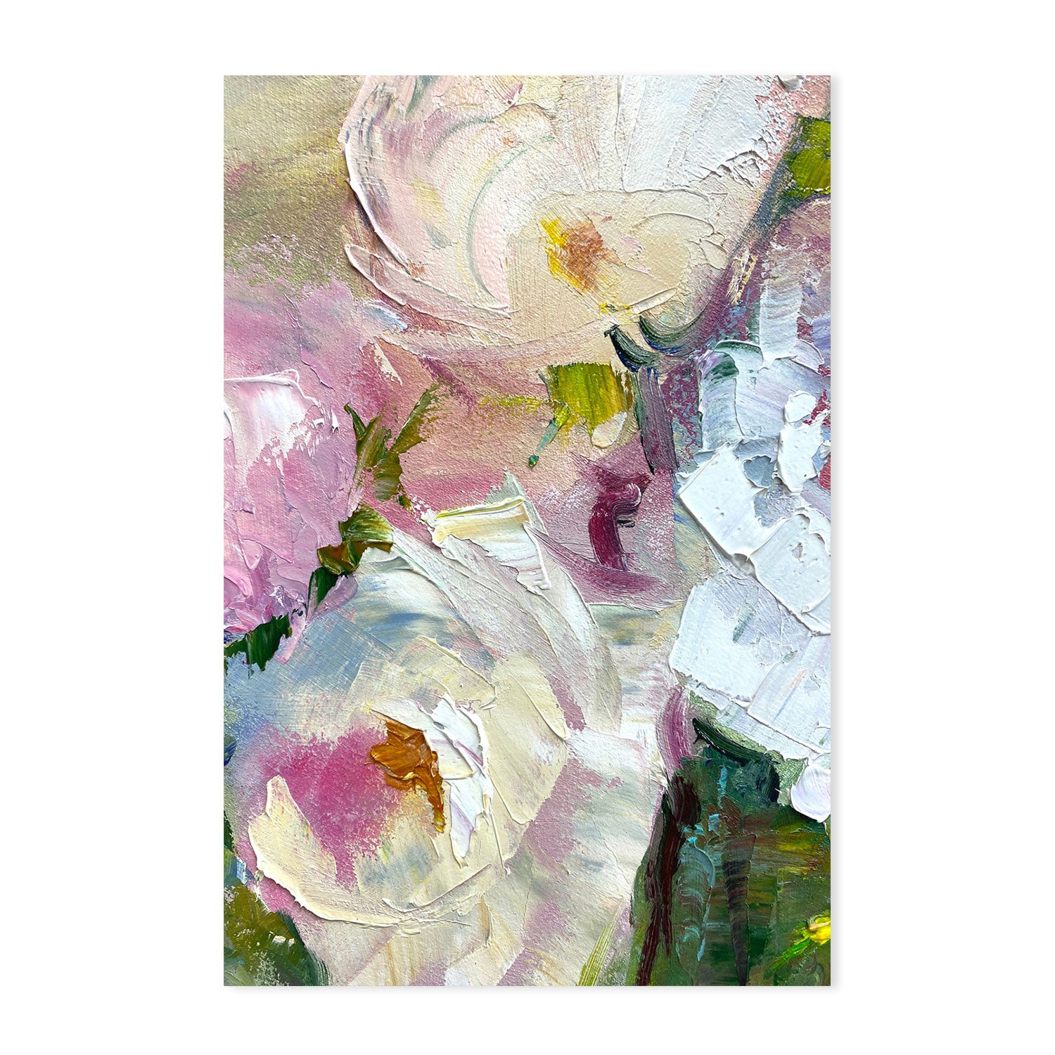 Canvas Painting, Textured Roses , Hand-Painted Canvas, Framed – Gioia ...