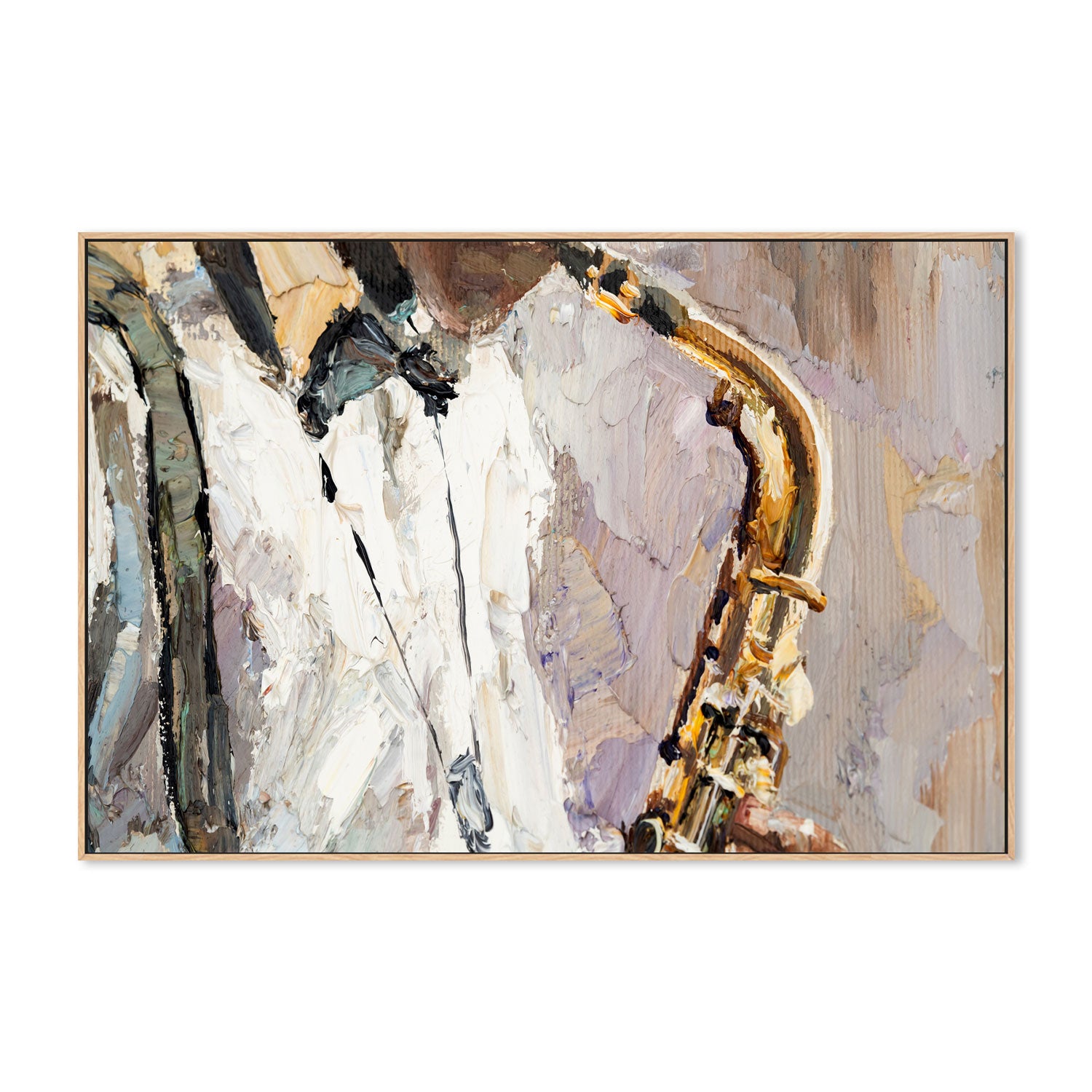 The Saxophonist , Hand-Painted Canvas