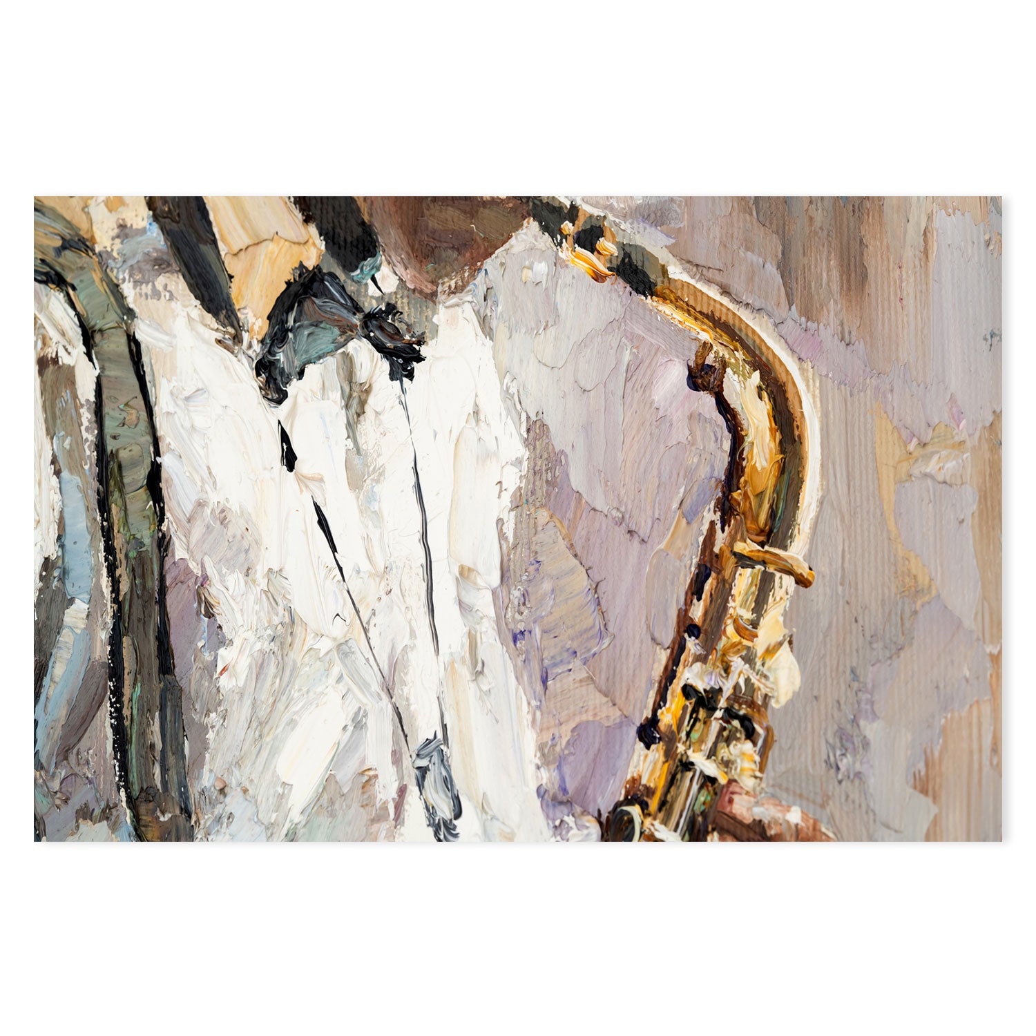 The Saxophonist , Hand-Painted Canvas