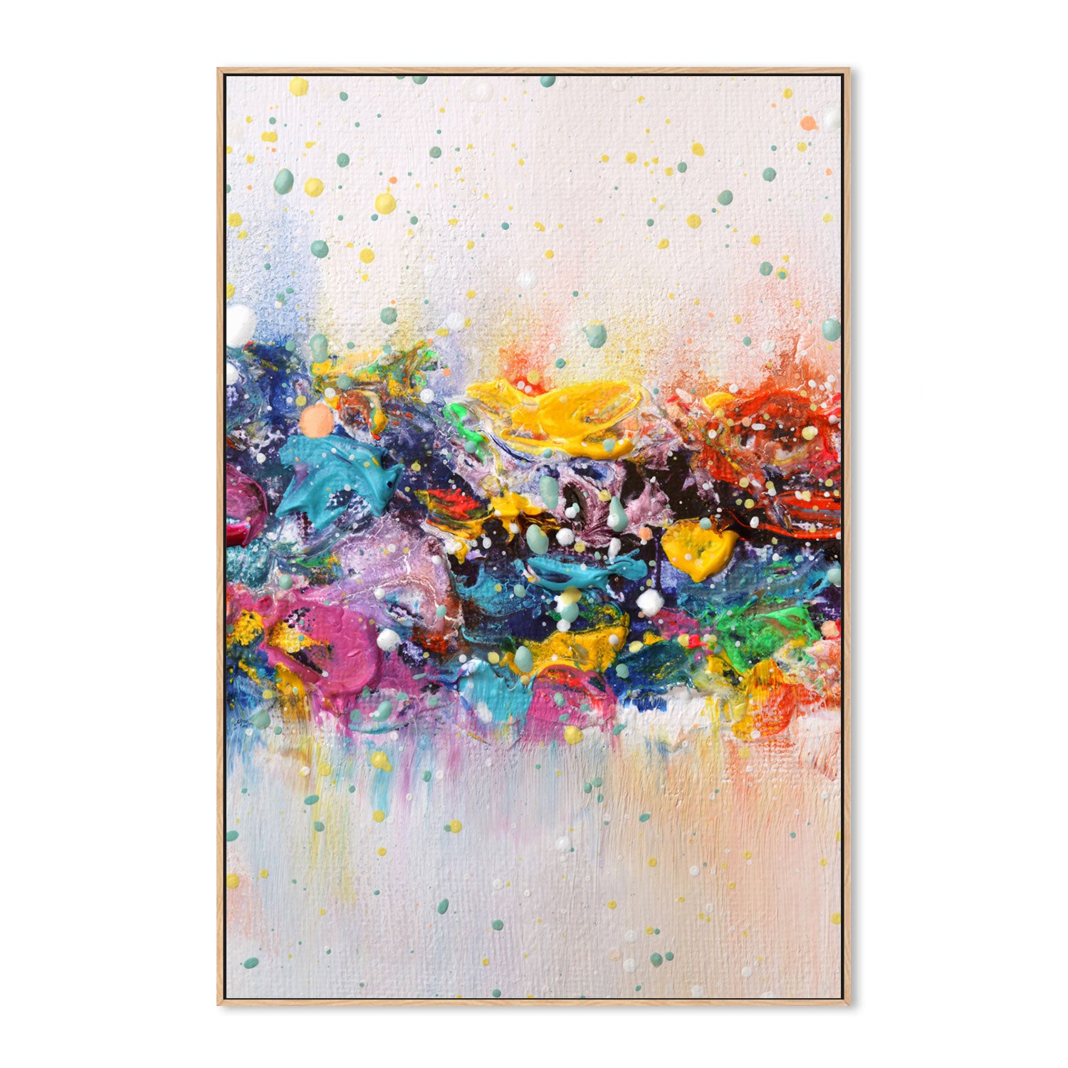 Canvas Painting, Colour Riot , Hand-painted Canvas, Framed – Gioia Wall Art