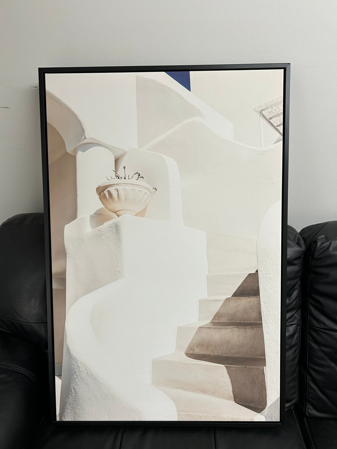 Santorini Architecture-60x90cm Black Framed Canvas