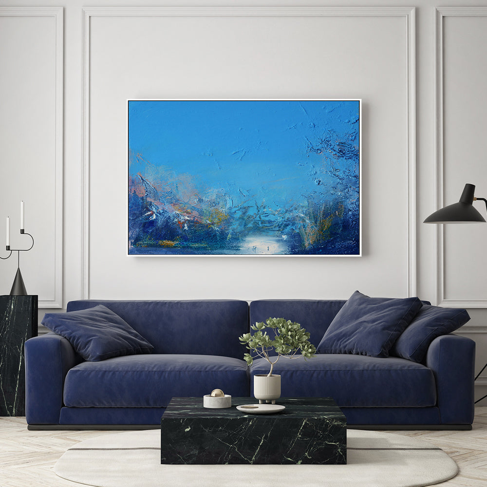 Cerulean Sky , Hand-Painted Canvas