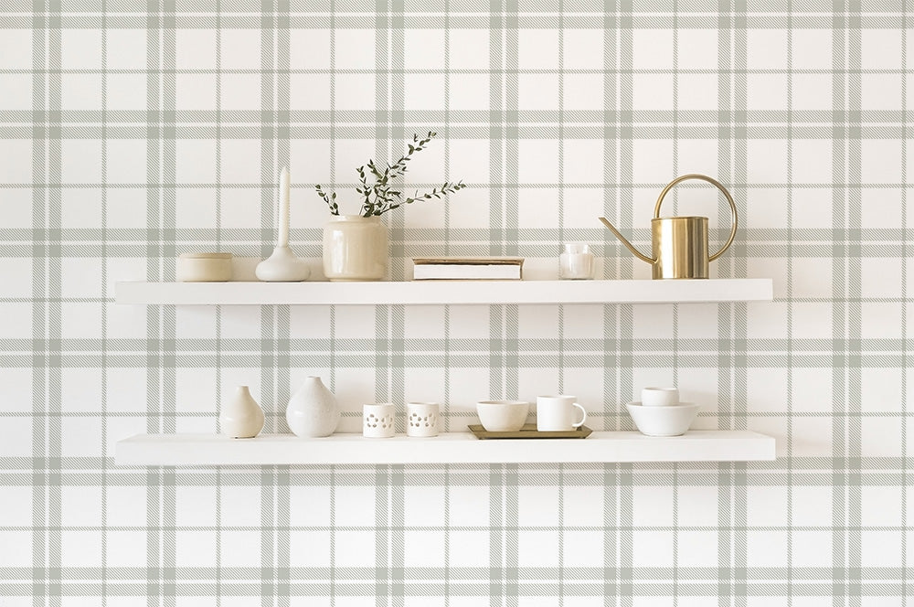 Line Gingham Wallpaper