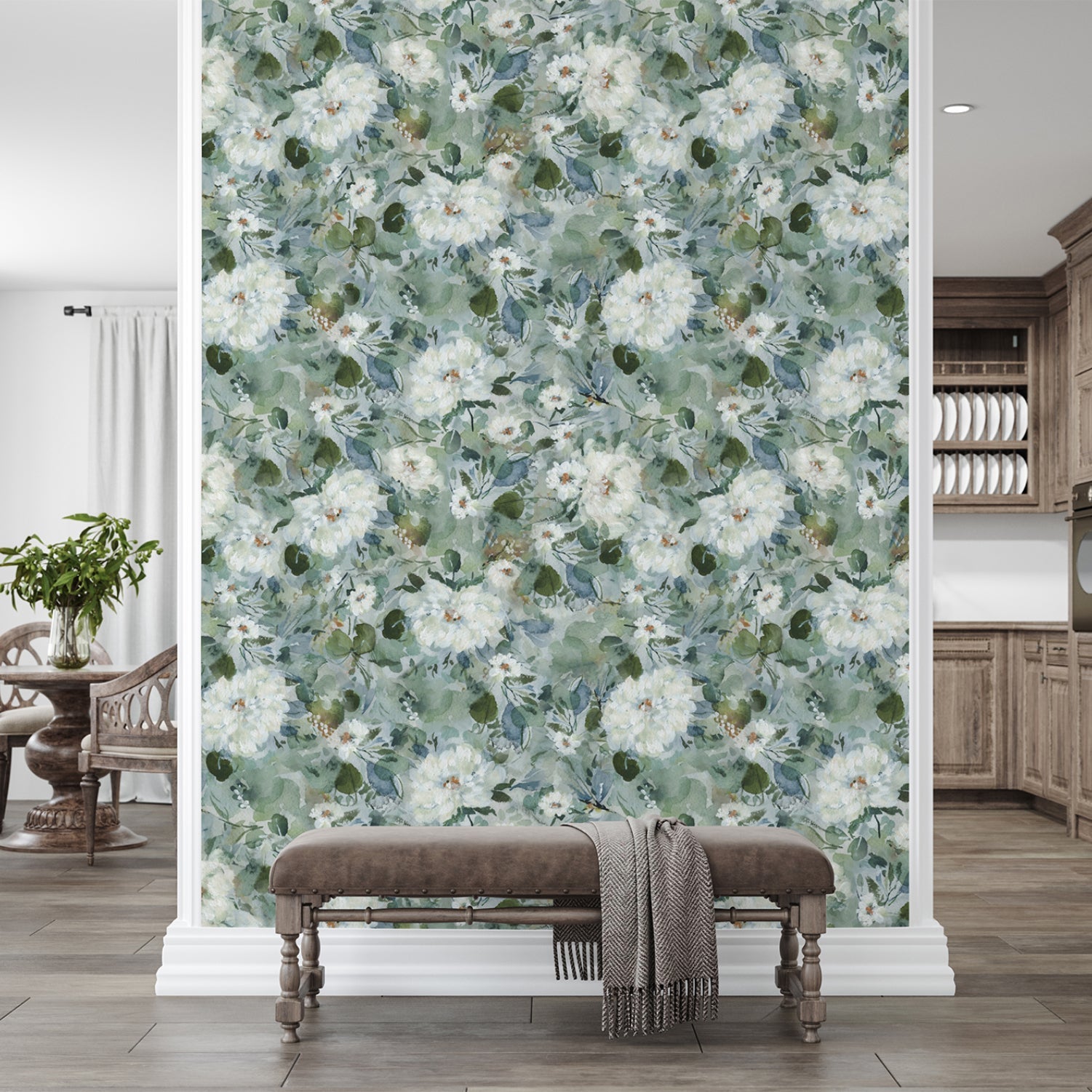 Secret Garden Teal, Wallpaper