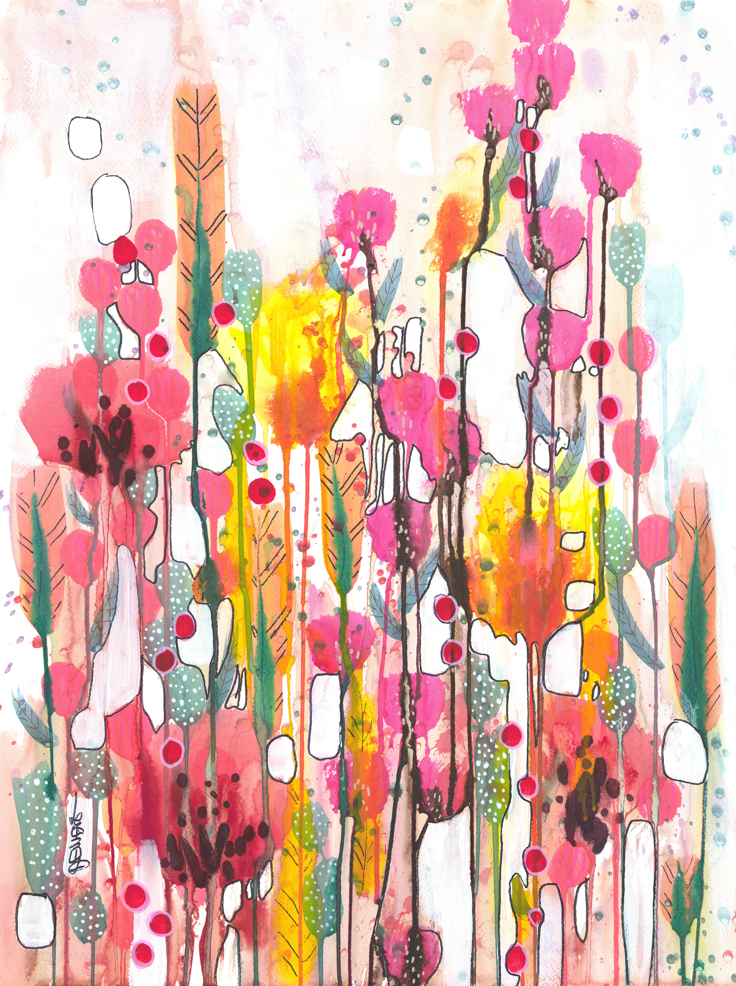 Nouveau Diptyque Ii (Fields Of Joy) Original Artwork By Sylvie Demers