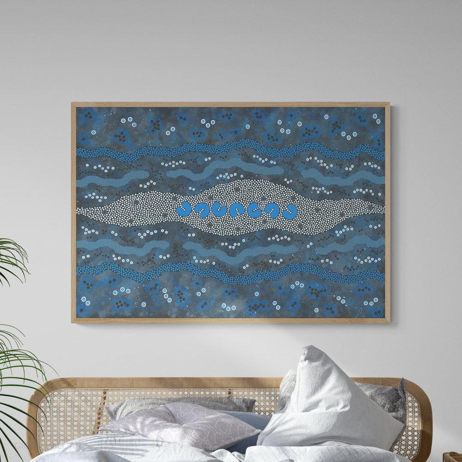 Seven Sisters, Original Indigenous Hand-Painted Canvas-Gioia-Prints-Framed-Canvas-Poster-GIOIA-WALL-ART