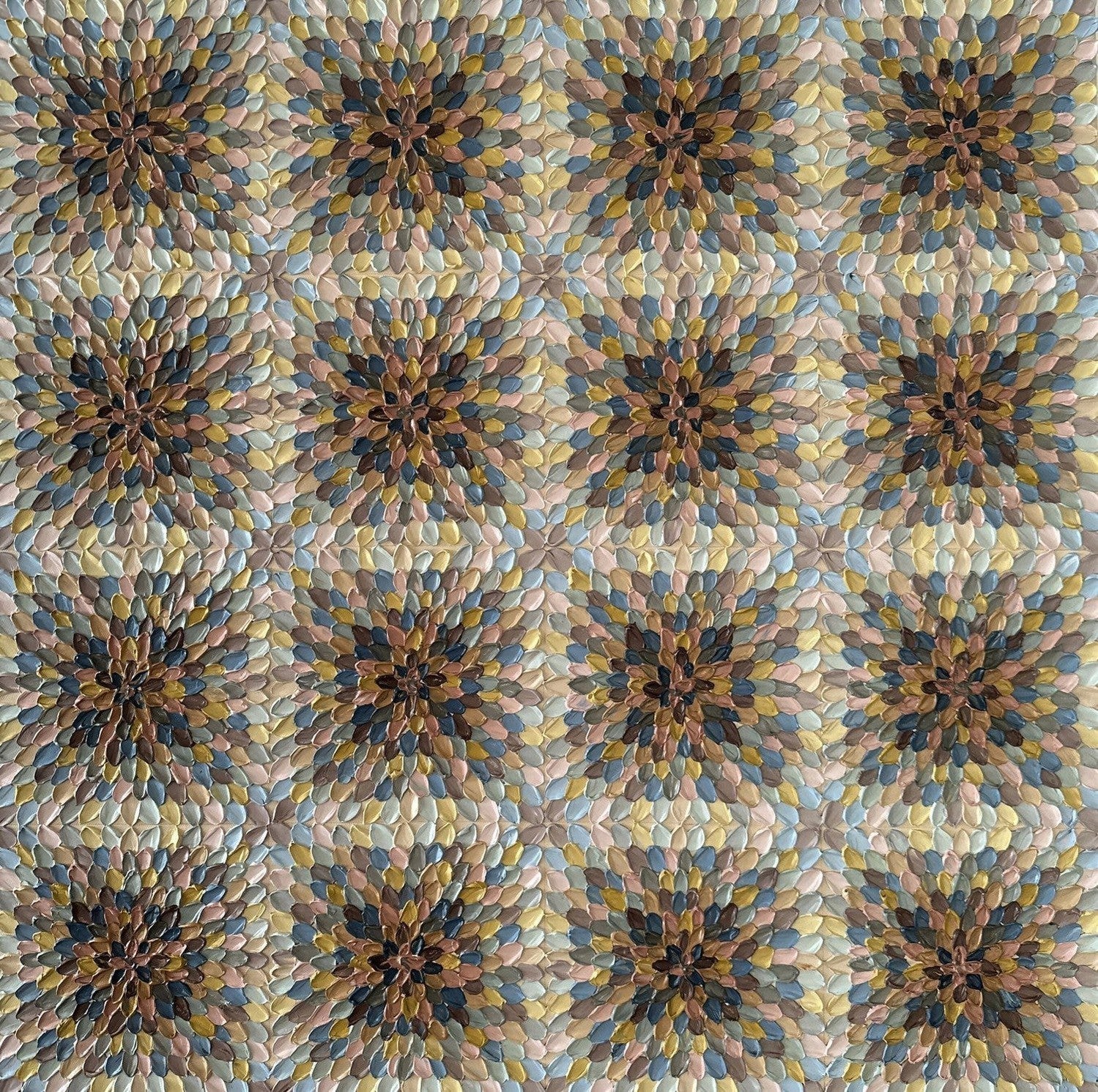 Beige Kaleidoscope Acrylic On Canvas 76X76X4Cm By Guzaliya Xavier Original Artwork