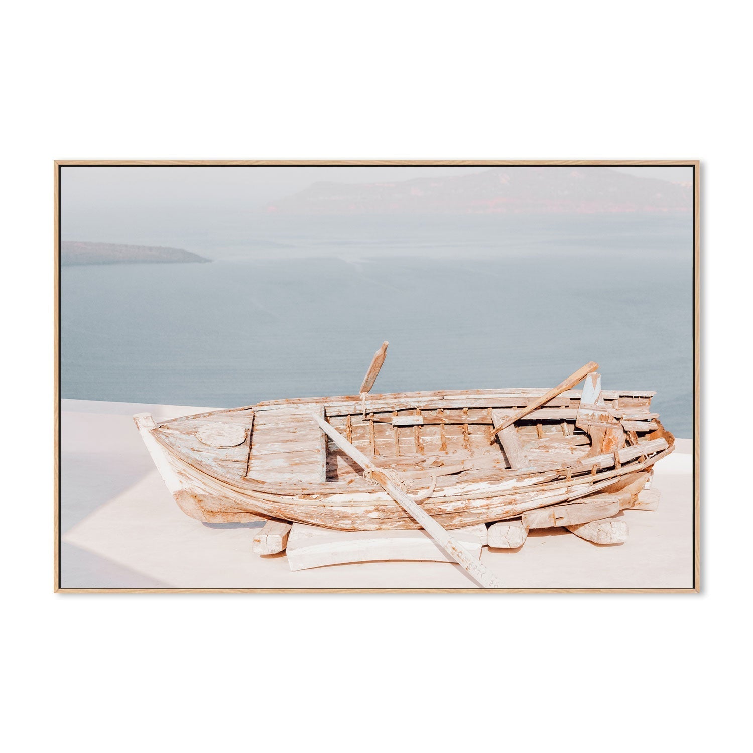 An Old Boat at Santorini-Gioia-Prints-Framed-Canvas-Poster-GIOIA-WALL-ART