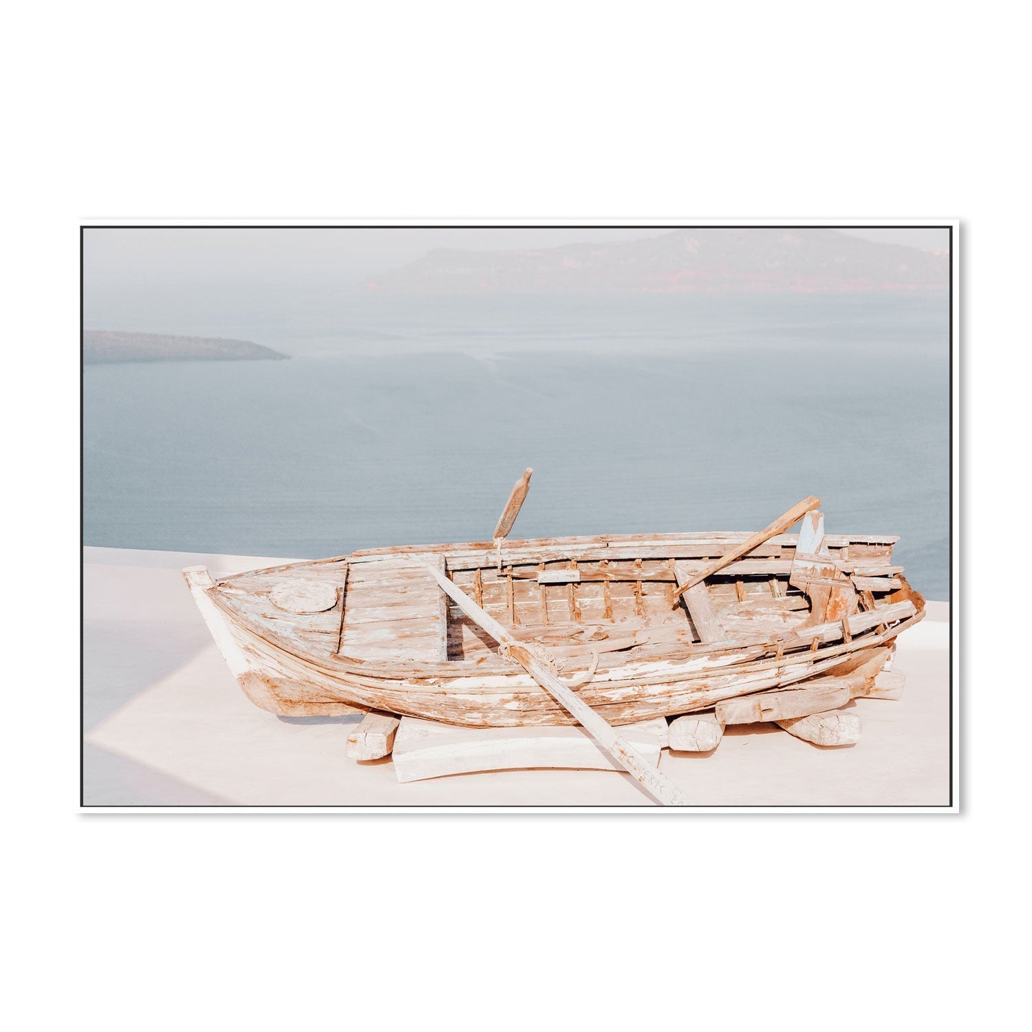 An Old Boat at Santorini-Gioia-Prints-Framed-Canvas-Poster-GIOIA-WALL-ART