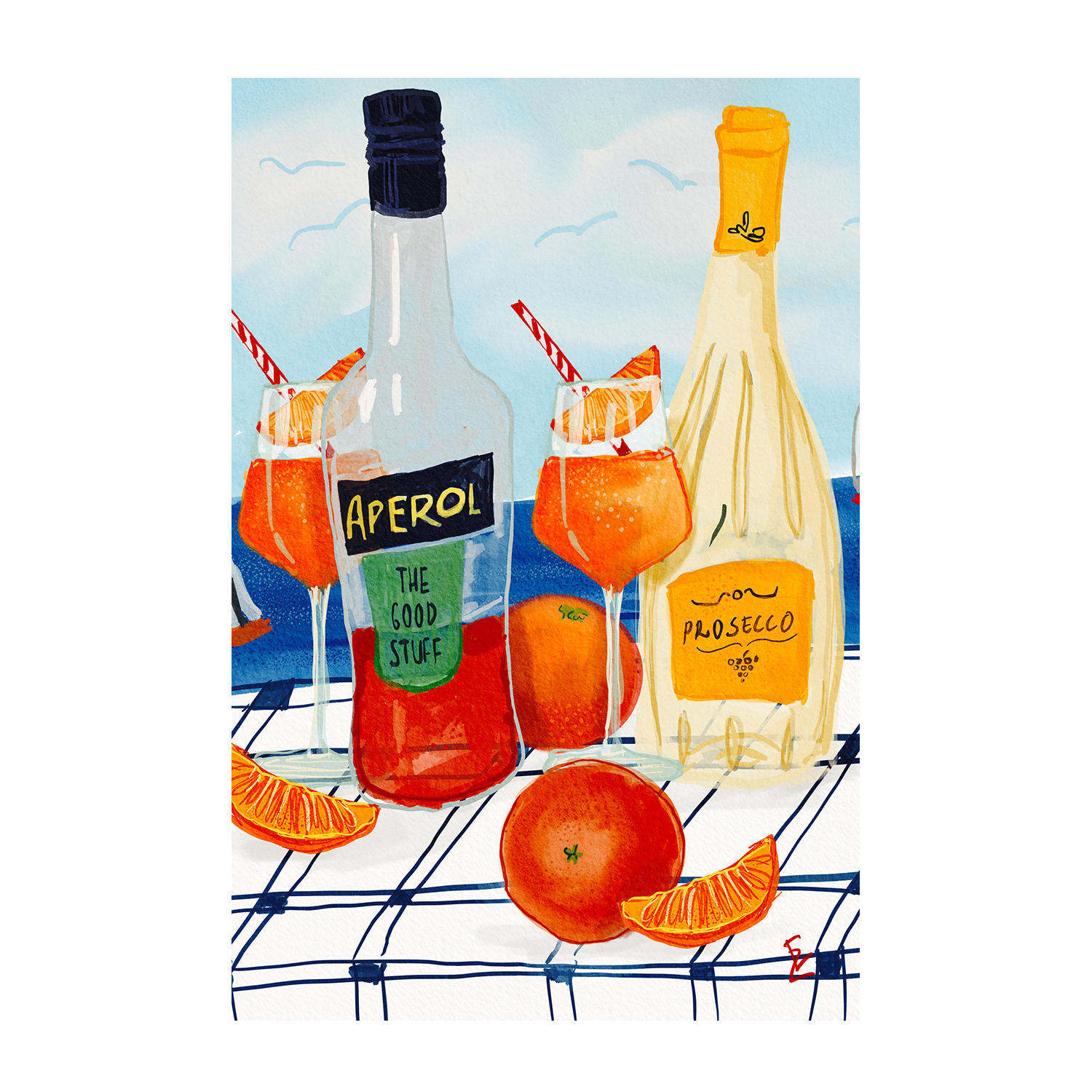 wall-art-print-canvas-poster-framed-Aperol Spritz , By Ekaterina Zagorska-1