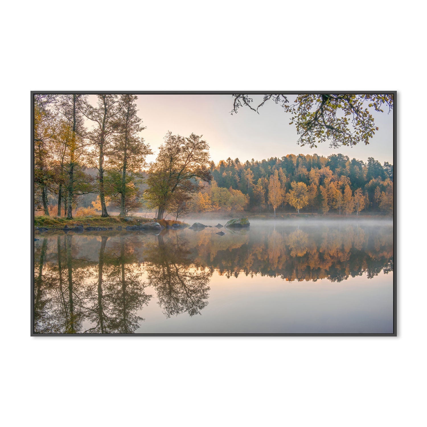 wall-art-print-canvas-poster-framed-Autumn Lake , By Christian Lindsten-GIOIA-WALL-ART