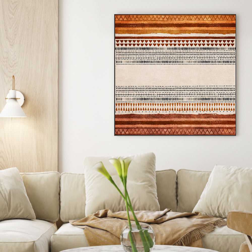 wall-art-print-canvas-poster-framed-Aztec Pattern, Style B , By Emel Tunaboylu-GIOIA-WALL-ART