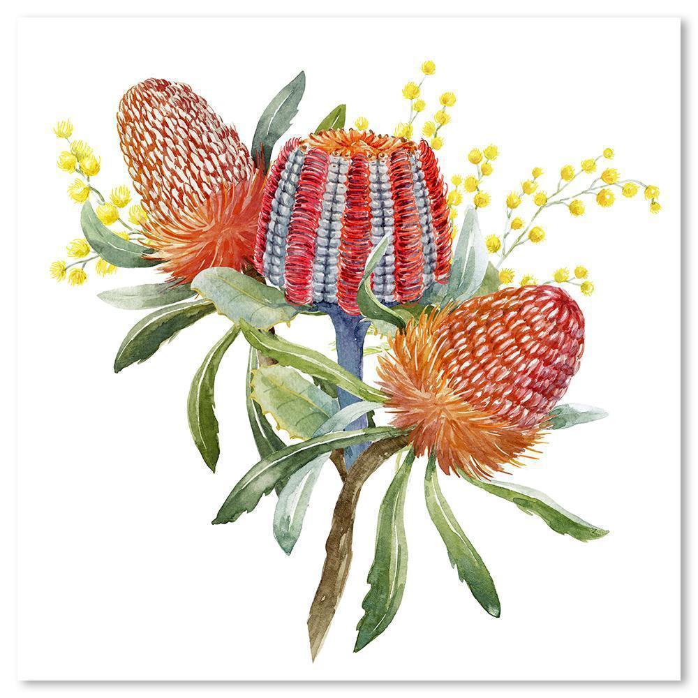 wall-art-print-canvas-poster-framed-Banksia And Wattle Bouquet-by-Gioia Wall Art-Gioia Wall Art