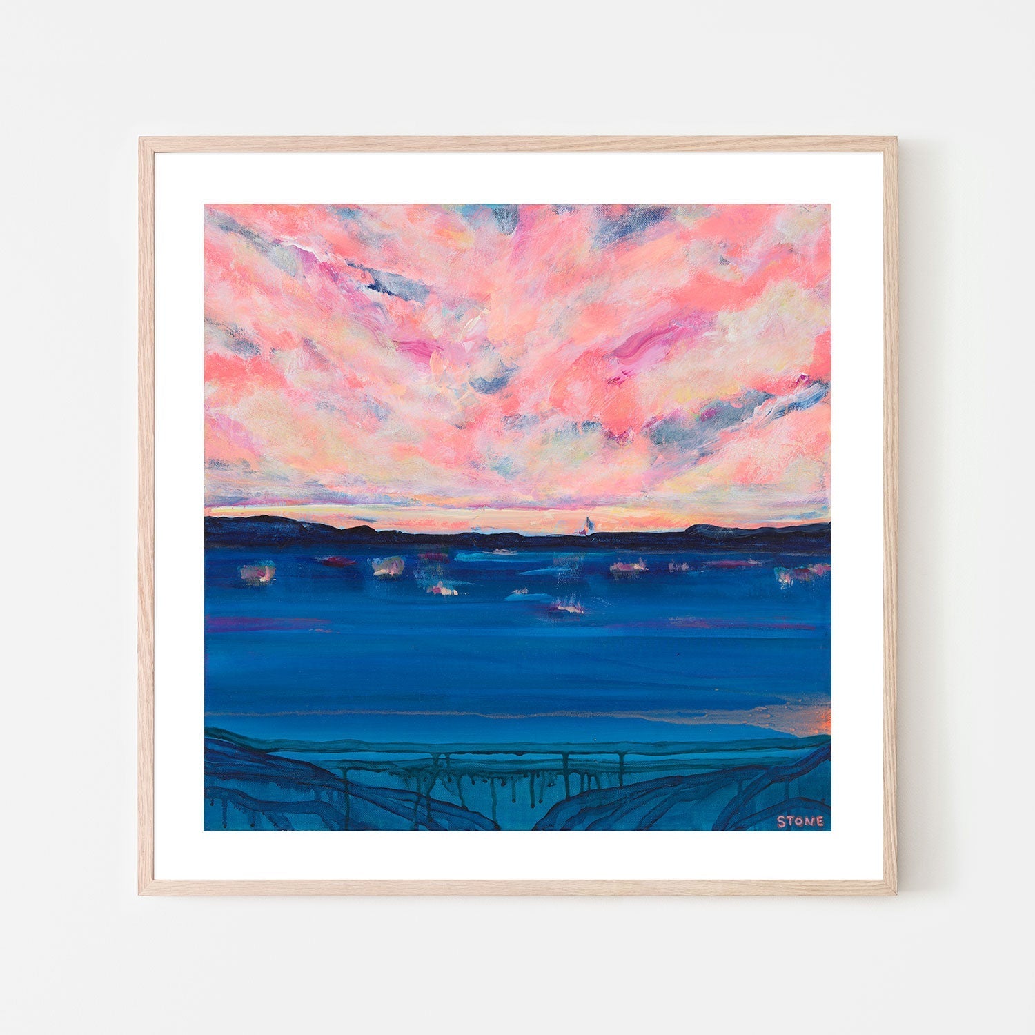 wall-art-print-canvas-poster-framed-Bayside Sunset , By Belinda Stone-GIOIA-WALL-ART