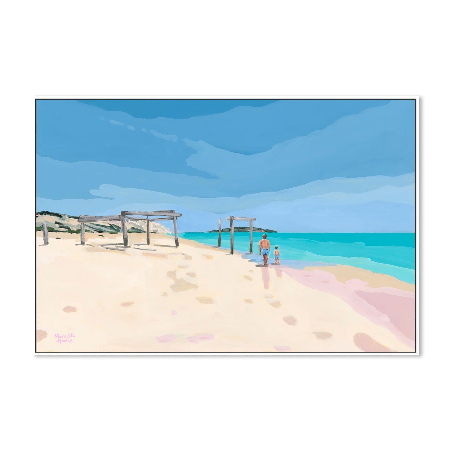 wall-art-print-canvas-poster-framed-Beach Day At Hamelin Bay , By Meredith Howse-GIOIA-WALL-ART