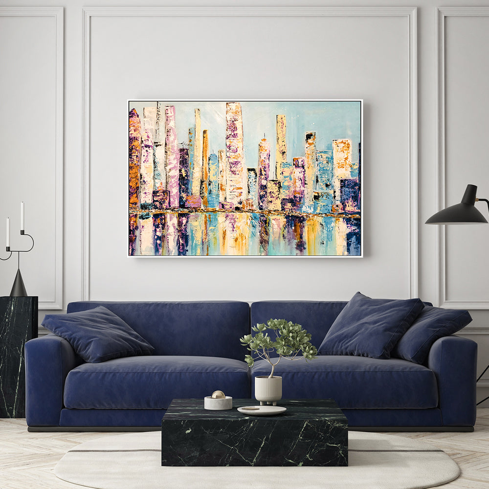 wall-art-print-canvas-poster-framed-Big Blue City , By Lori Burke-GIOIA-WALL-ART