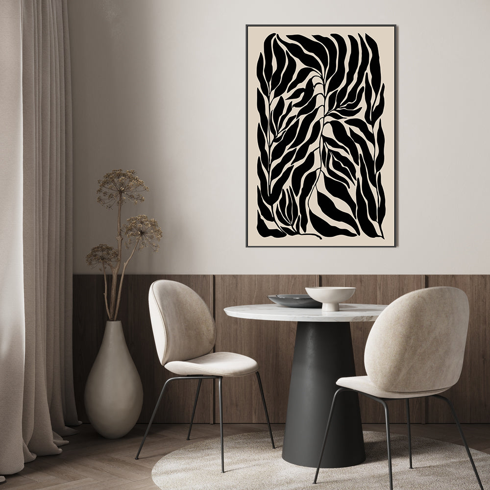 wall-art-print-canvas-poster-framed-Black Leaves , By Elena Ristova-GIOIA-WALL-ART