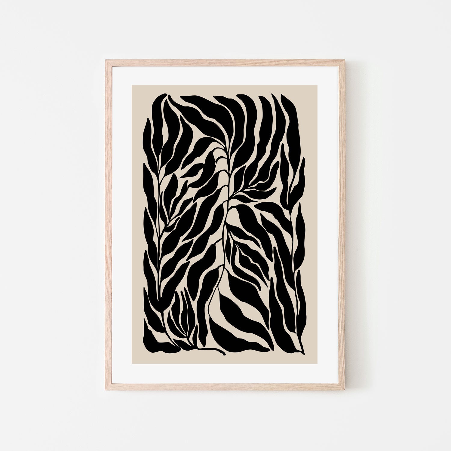 wall-art-print-canvas-poster-framed-Black Leaves , By Elena Ristova-GIOIA-WALL-ART