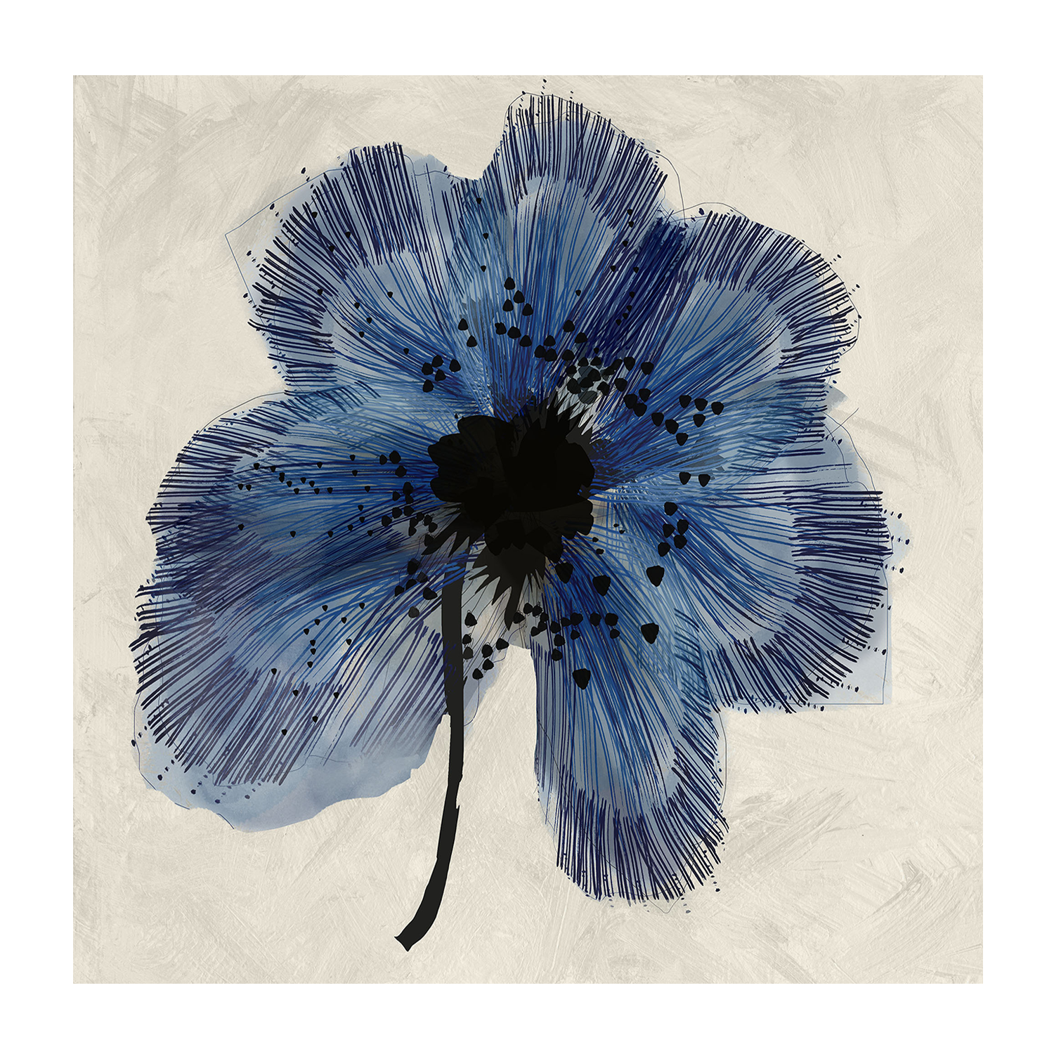 wall-art-print-canvas-poster-framed-Blue Petals, Style A & B, Set Of 2 , By Cartissi-9