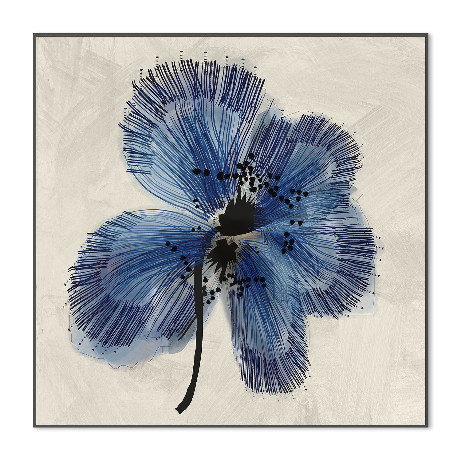 wall-art-print-canvas-poster-framed-Blue Petals, Style C , By Cartissi-3