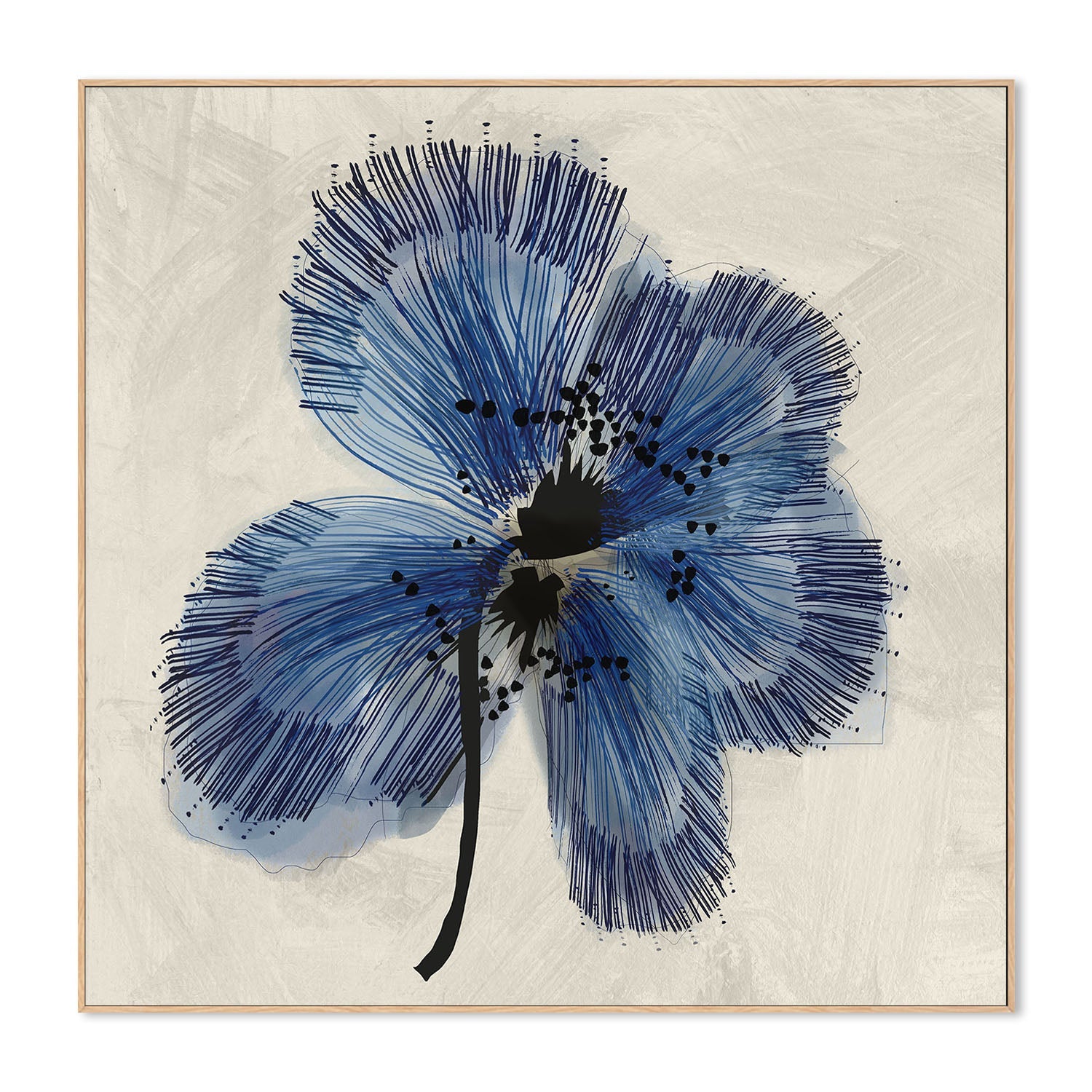 wall-art-print-canvas-poster-framed-Blue Petals, Style C , By Cartissi-4