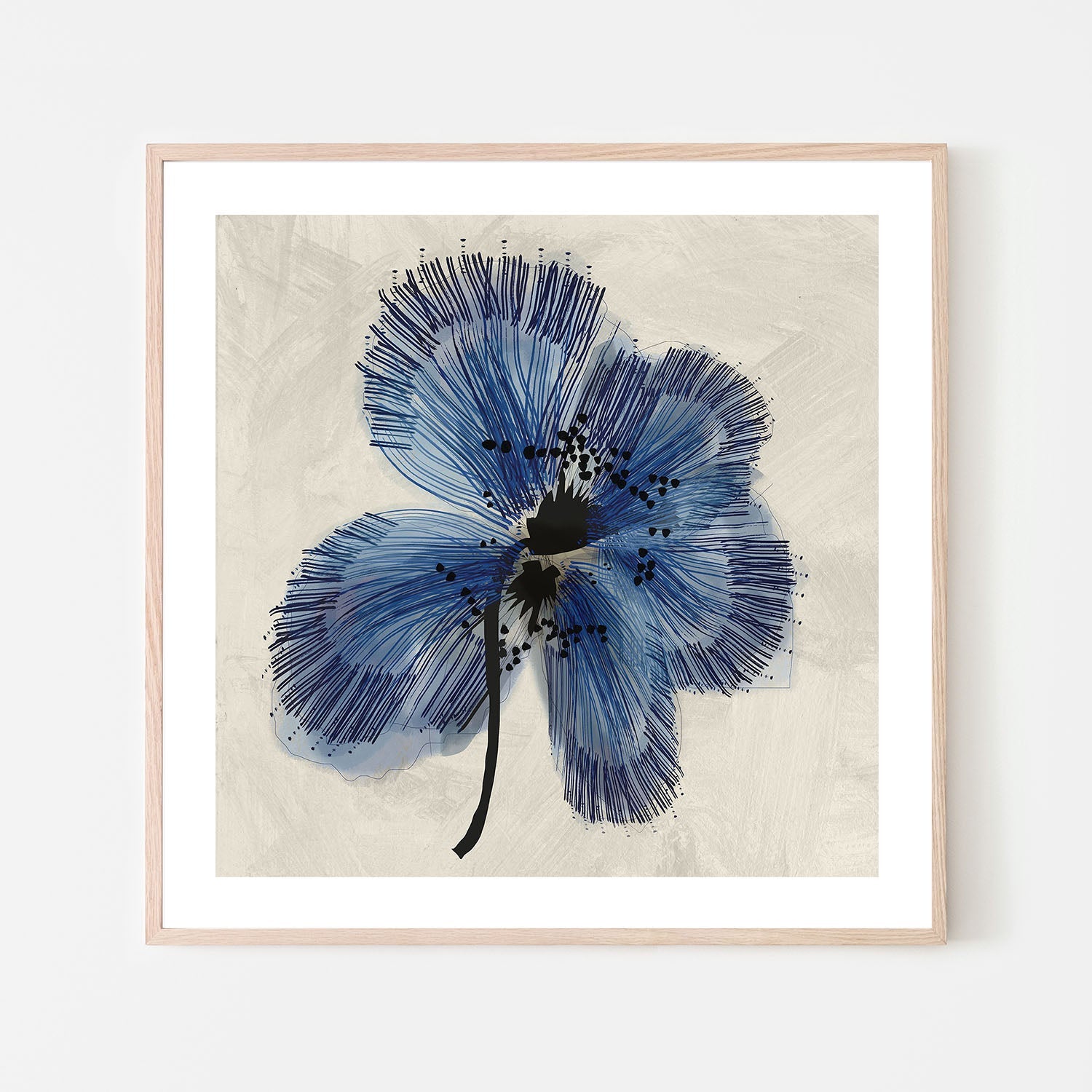 wall-art-print-canvas-poster-framed-Blue Petals, Style C , By Cartissi-6