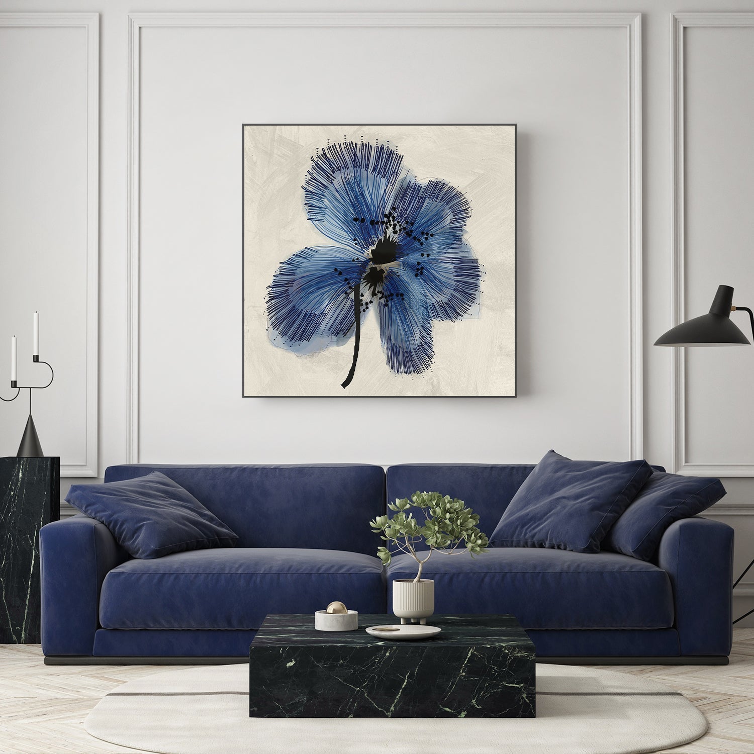 wall-art-print-canvas-poster-framed-Blue Petals, Style C , By Cartissi-7