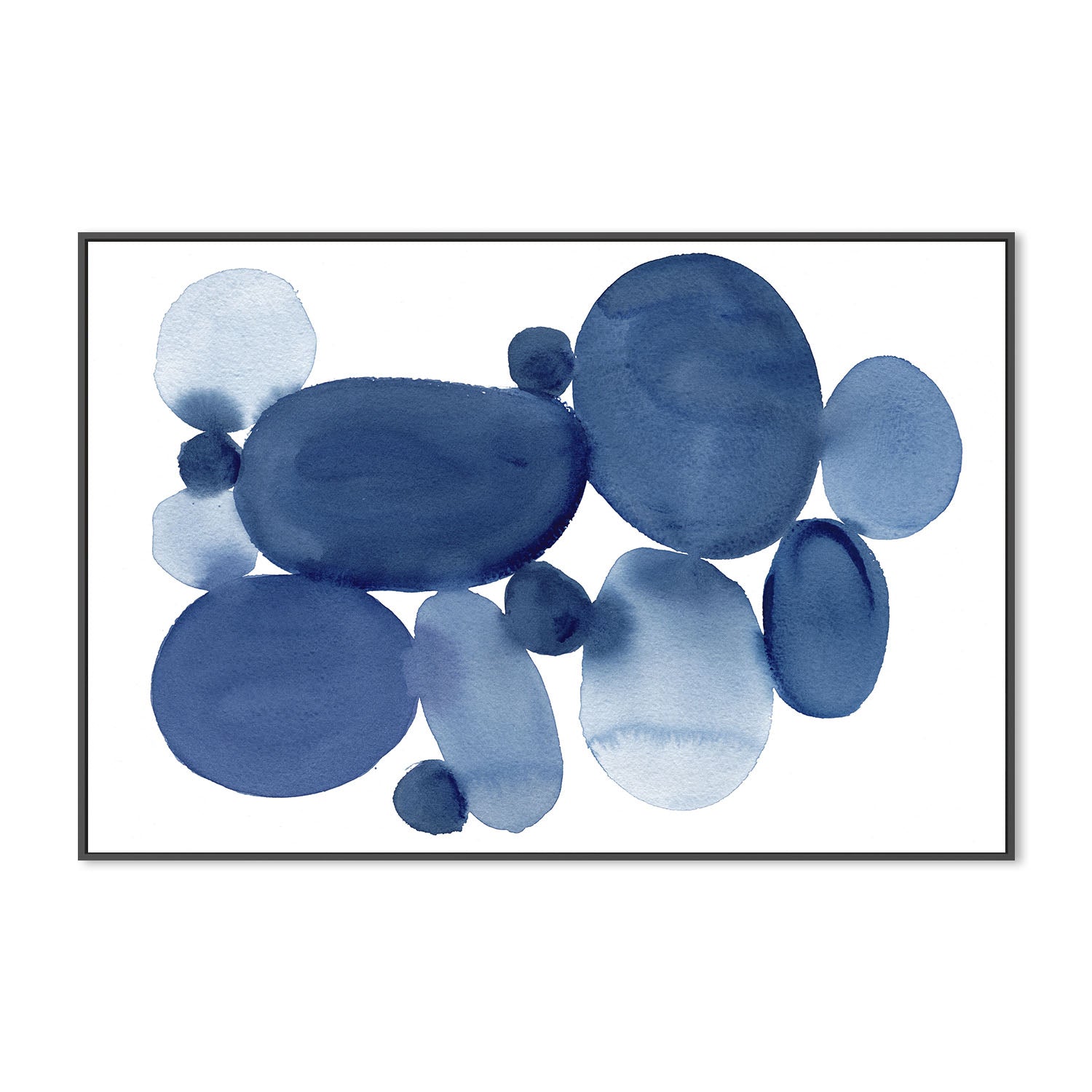 wall-art-print-canvas-poster-framed-Blue Watercolor Stones, Style A , By Danushka Abeygoda-3