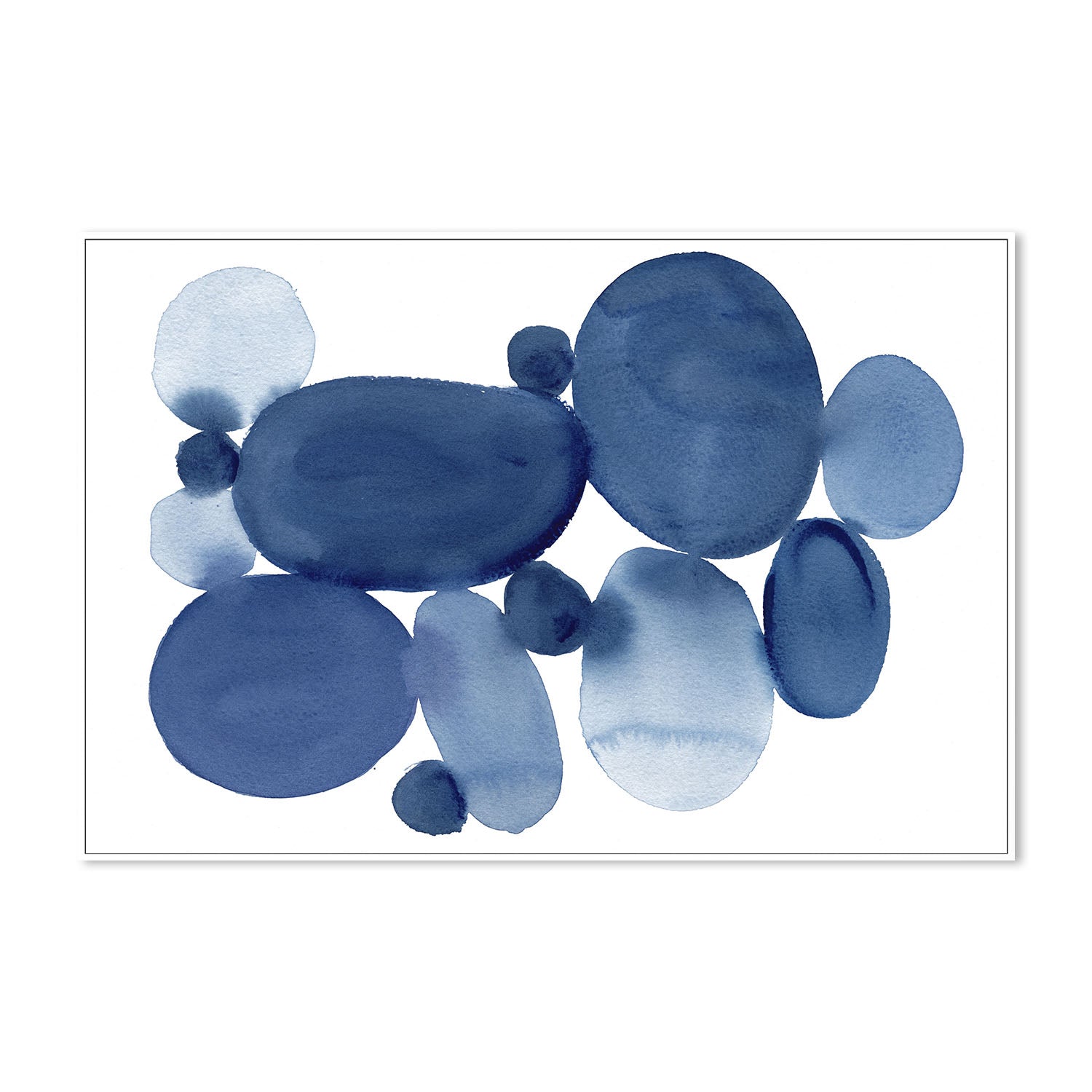 wall-art-print-canvas-poster-framed-Blue Watercolor Stones, Style A , By Danushka Abeygoda-5