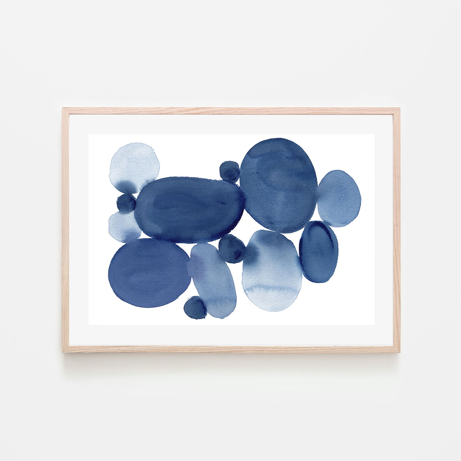 wall-art-print-canvas-poster-framed-Blue Watercolor Stones, Style A , By Danushka Abeygoda-6