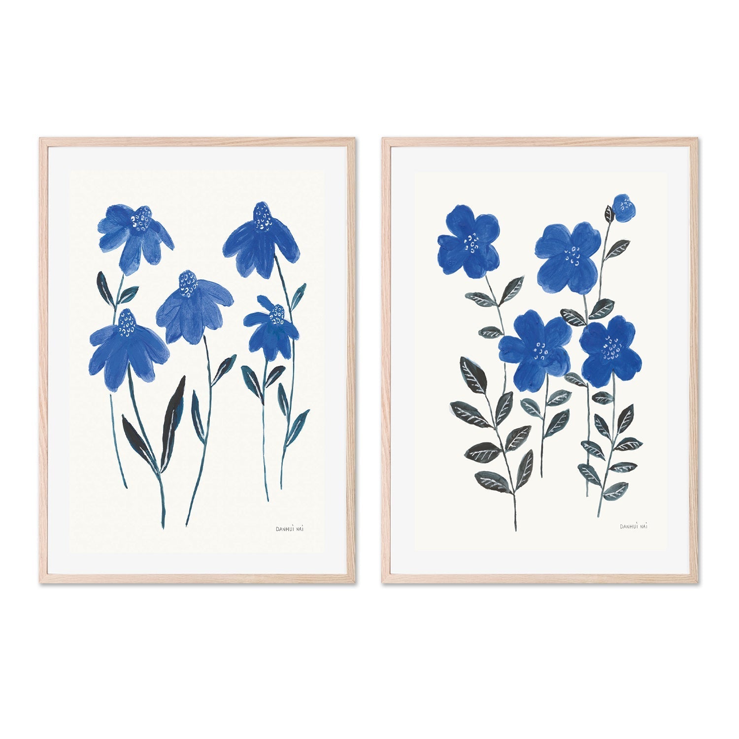 wall-art-print-canvas-poster-framed-Borrowed and Blue, Style A & Style B, Set of 2 , By Danhui Nai-GIOIA-WALL-ART