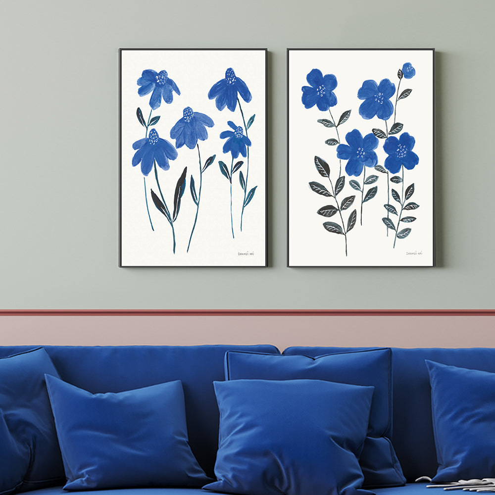 wall-art-print-canvas-poster-framed-Borrowed and Blue, Style A & Style B, Set of 2 , By Danhui Nai-GIOIA-WALL-ART