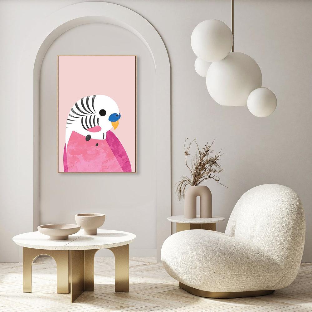 wall-art-print-canvas-poster-framed-Budgie , By Dan Hobday-by-Dan Hobday-Gioia Wall Art