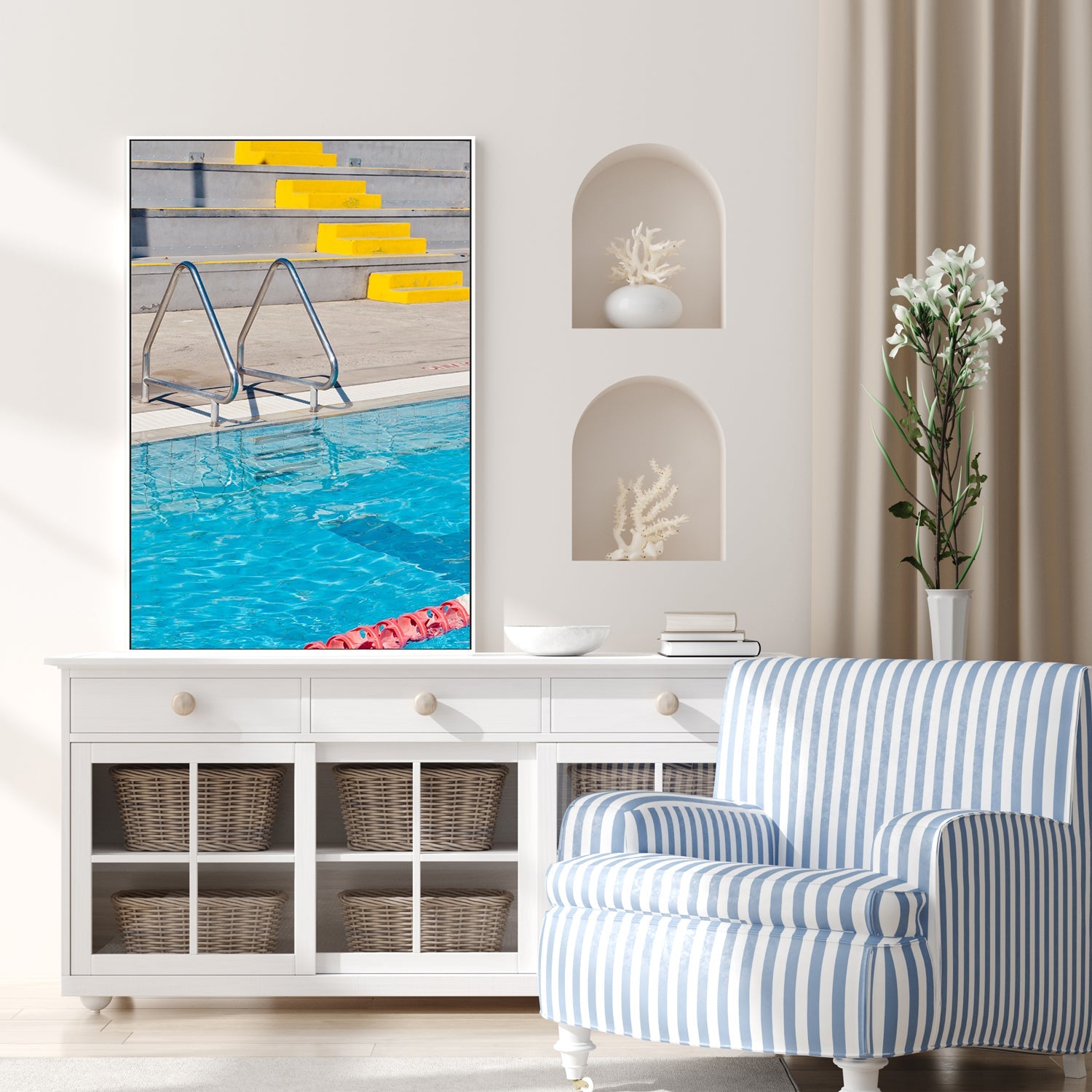 wall-art-print-canvas-poster-framed-By The Pool-2