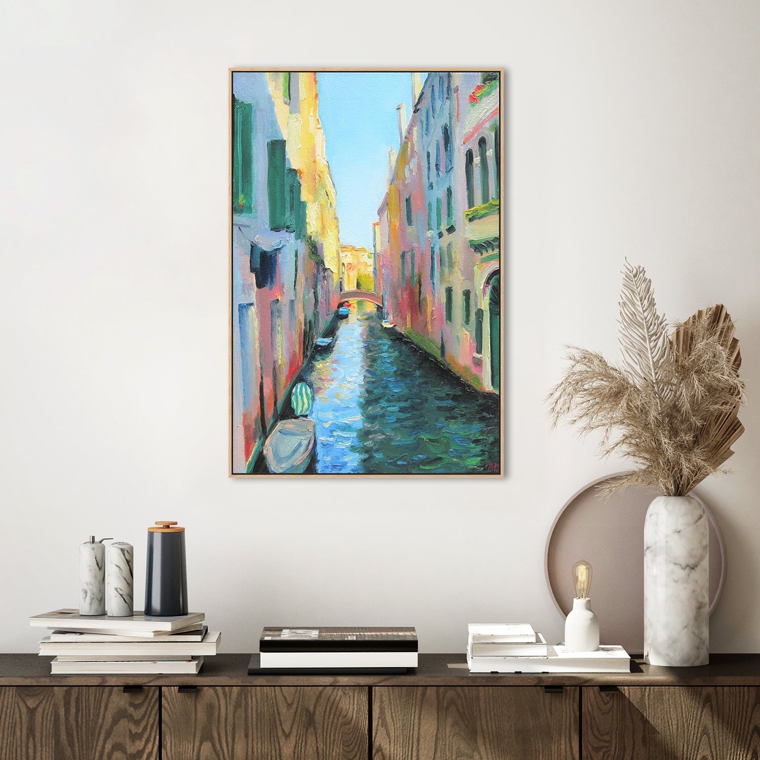 wall-art-print-canvas-poster-framed-Canal In Venice-by-Ieva Baklane-Gioia Wall Art