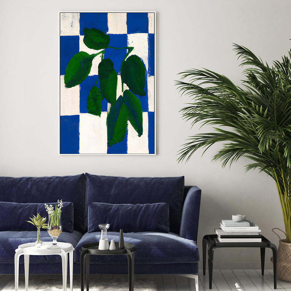 wall-art-print-canvas-poster-framed-Checkered Greenery , By Pictufy-8