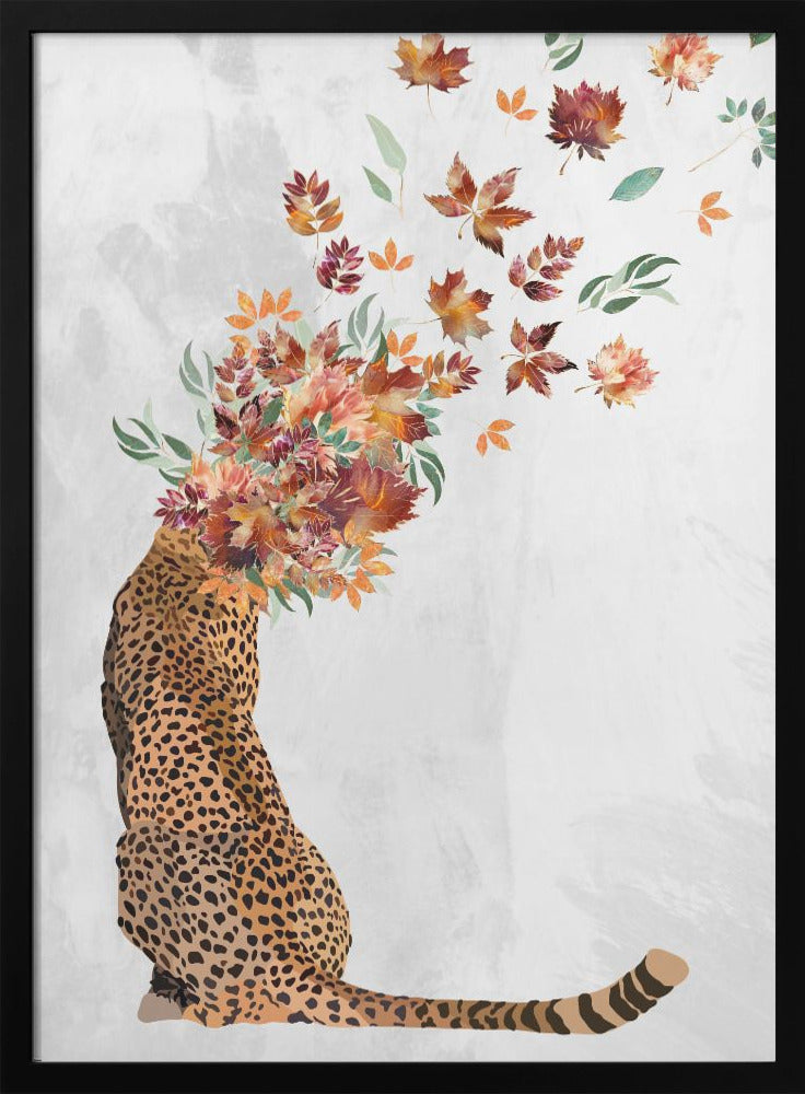 wall-art-print-canvas-poster-framed-Cheetah Autumn Leaves Head , By Sarah Manovski-2