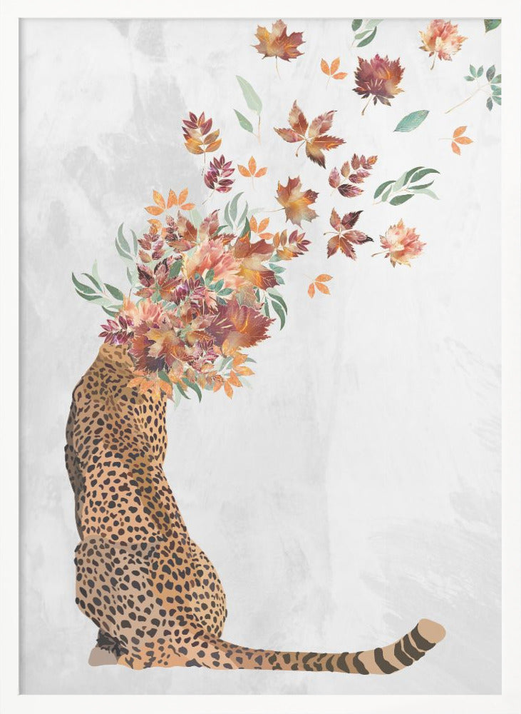 wall-art-print-canvas-poster-framed-Cheetah Autumn Leaves Head , By Sarah Manovski-3