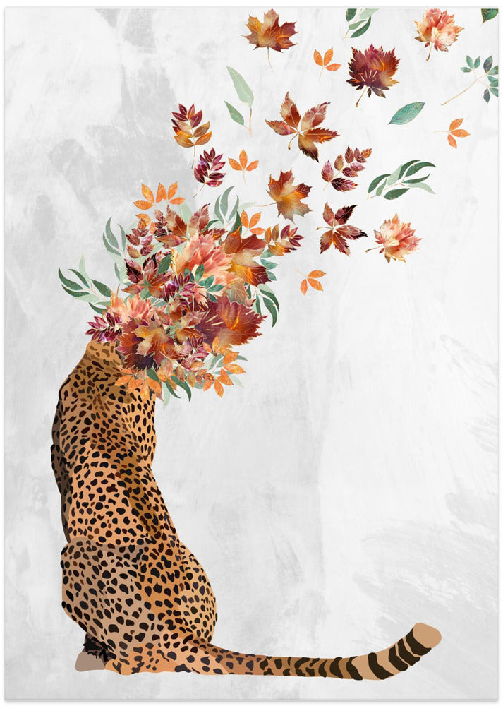 wall-art-print-canvas-poster-framed-Cheetah Autumn Leaves Head , By Sarah Manovski-4