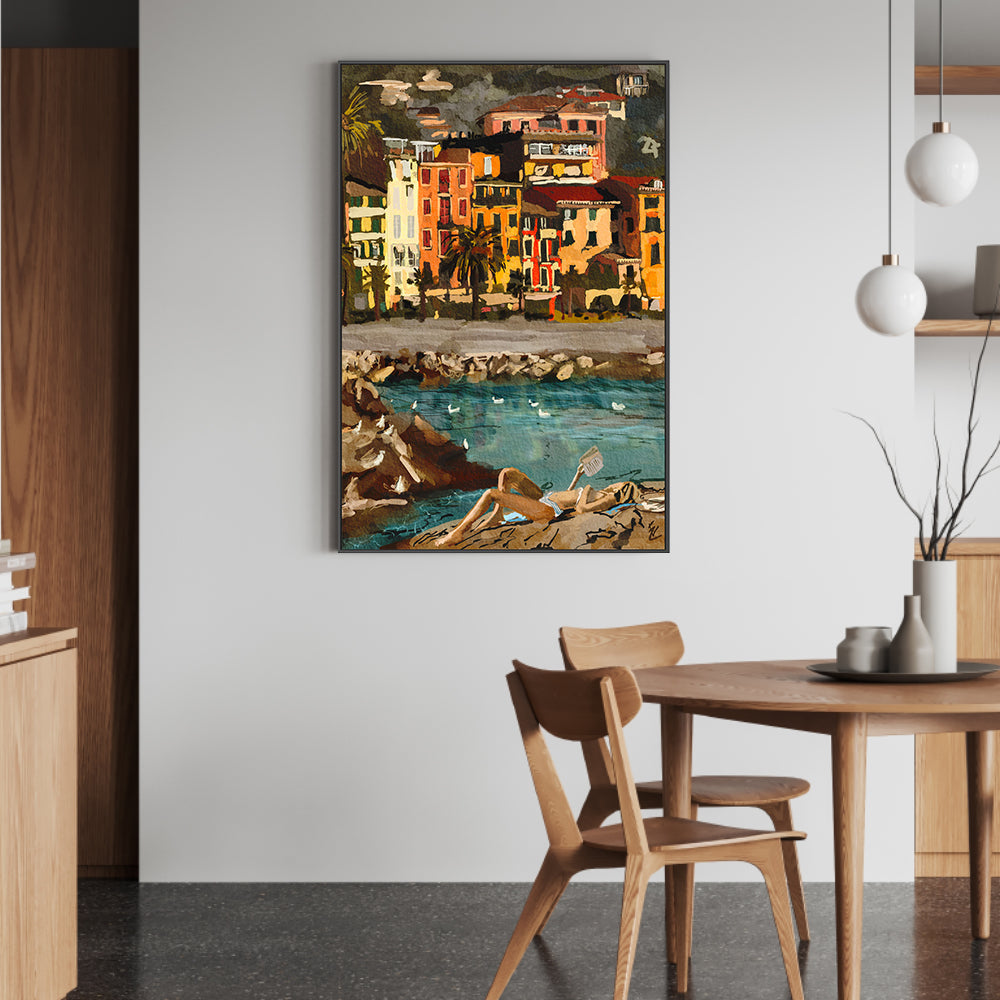 wall-art-print-canvas-poster-framed-Cinque Terre Beach Time , By Ekaterina Zagorska-2