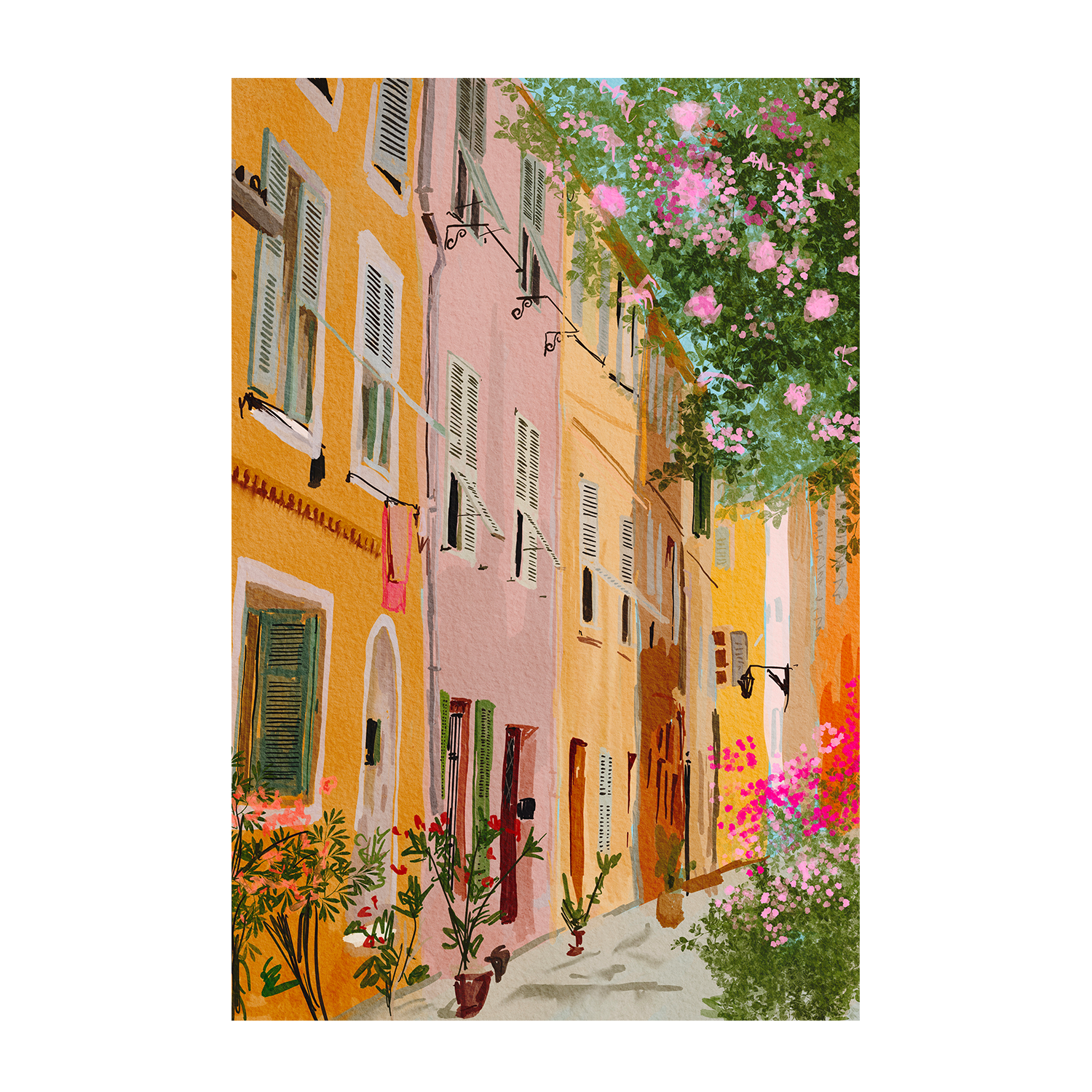 wall-art-print-canvas-poster-framed-Colorful Street , By Ekaterina Zagorska-1