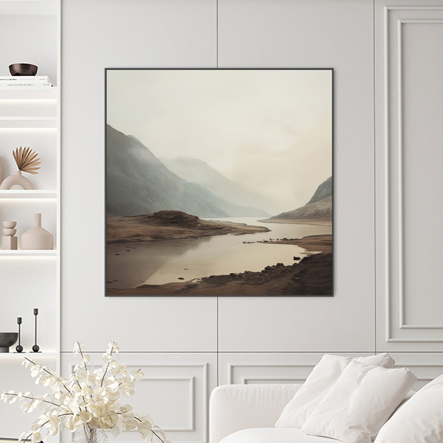 wall-art-print-canvas-poster-framed-Dreamy Mountain Mirage, Style B-2