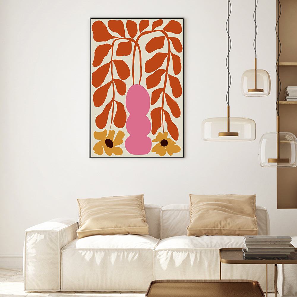 wall-art-print-canvas-poster-framed-Dropping Orange Fern, Style B , By Miho Art Studio-2