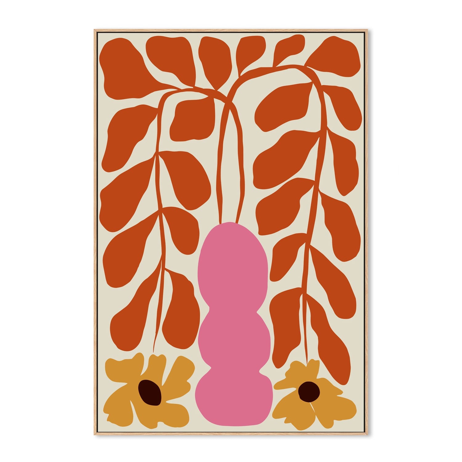 wall-art-print-canvas-poster-framed-Dropping Orange Fern, Style B , By Miho Art Studio-4