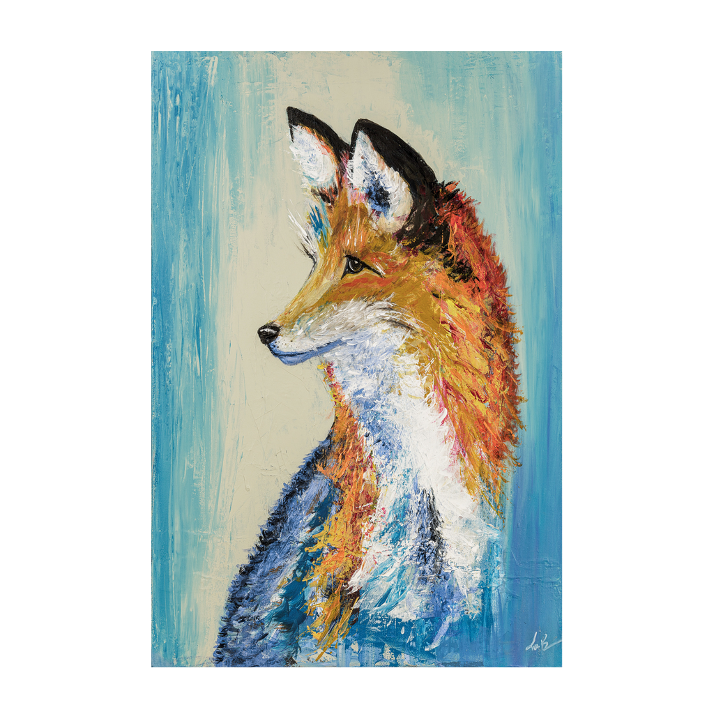 Fox -day dreamer framed retail watercolor print