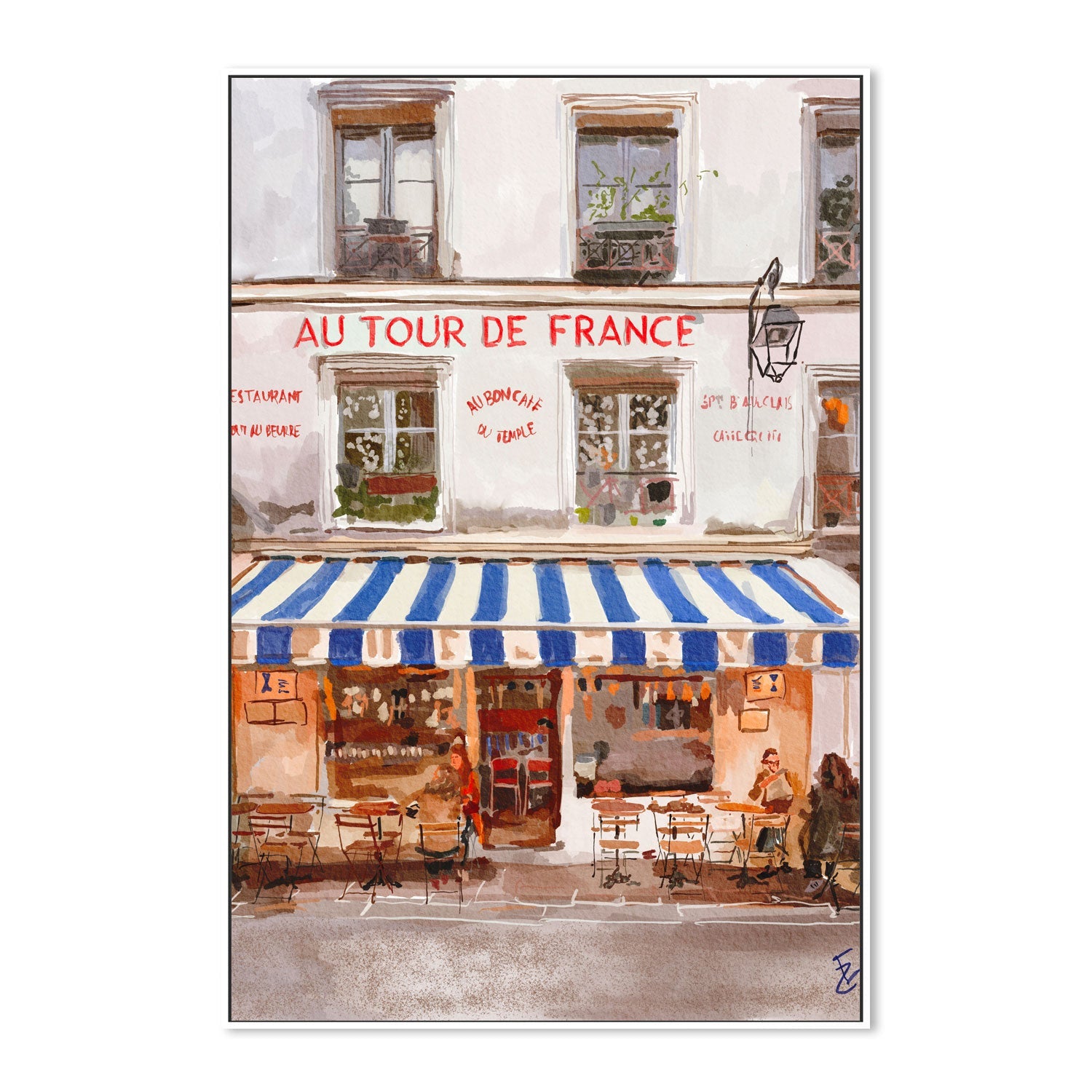 wall-art-print-canvas-poster-framed-French Bistro , By Ekaterina Zagorska-5