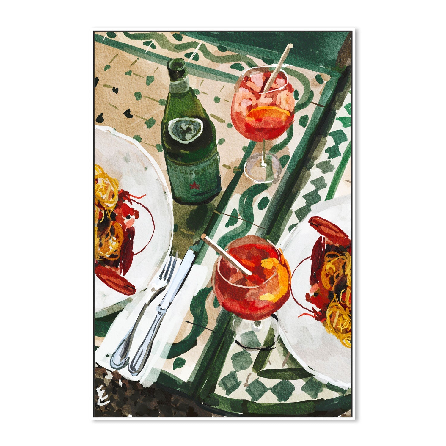 wall-art-print-canvas-poster-framed-Frutti Di Mare & Apperol Spritz , By Ekaterina Zagorska-5